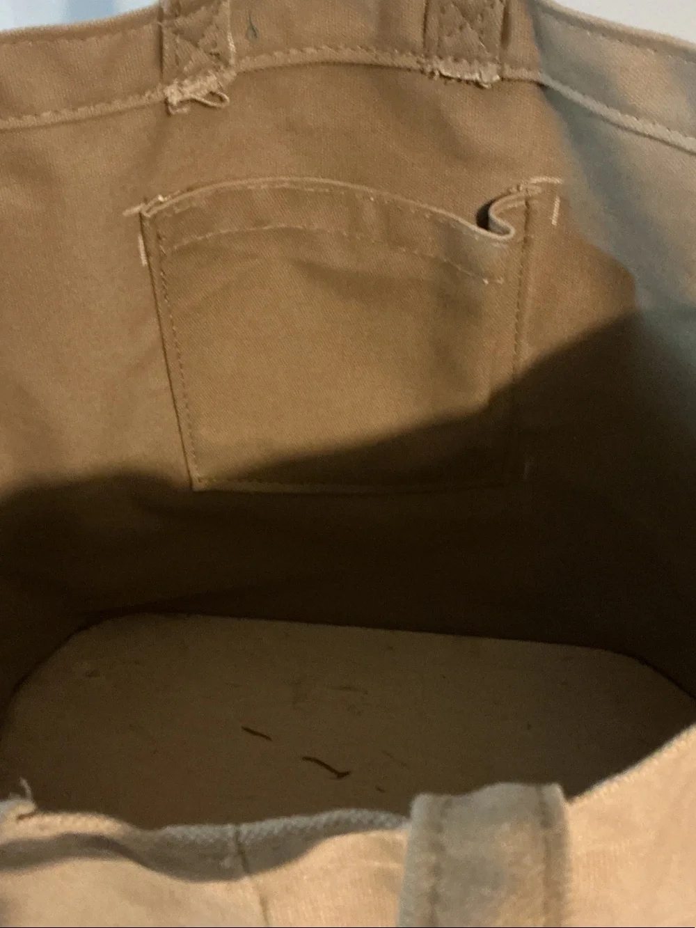 Handmade Amish Canvas Tote Bag in Tan Large Everyday Carryall 16x15x9 EthridgeTN - Picture 4 of 7